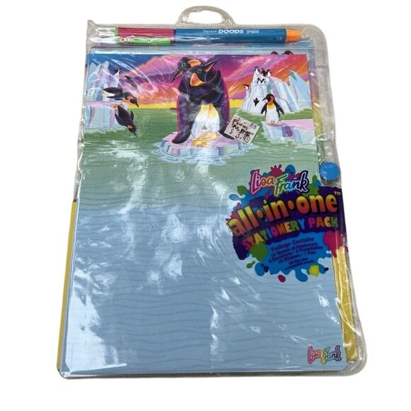 RARE NEW Vintage Lisa Frank  Empire Penguins All-In-One Stationery Pack/Set - Picture 1 of 12